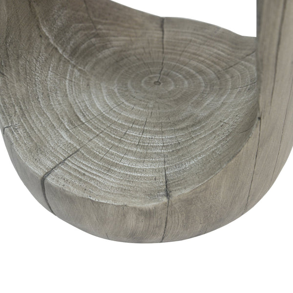 English Elm Christopher Knight Home® - Outdoor Side Table - Sculptural Hollow Design, Lightweight Concrete With Wood-Like Finish For Patio Use N770P291496G