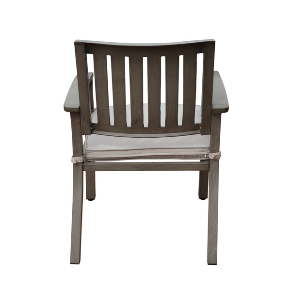 English Elm Christopher Knight Home® - Outdoor Modern Aluminum Dining Chair Set of 2 with Water-Resistant Cushions, Dark Gray/Silver Chic Comfort 66536.00DGRY