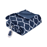 Beautyrest Heated Ogee Casual Throw BR54-0541 Indigo