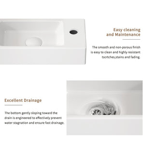 English Elm Wall-mounted Porcelain Basin Complete Faucet Set for Powder Room or Small Bathroom Milk White,Silver W3402P402912
