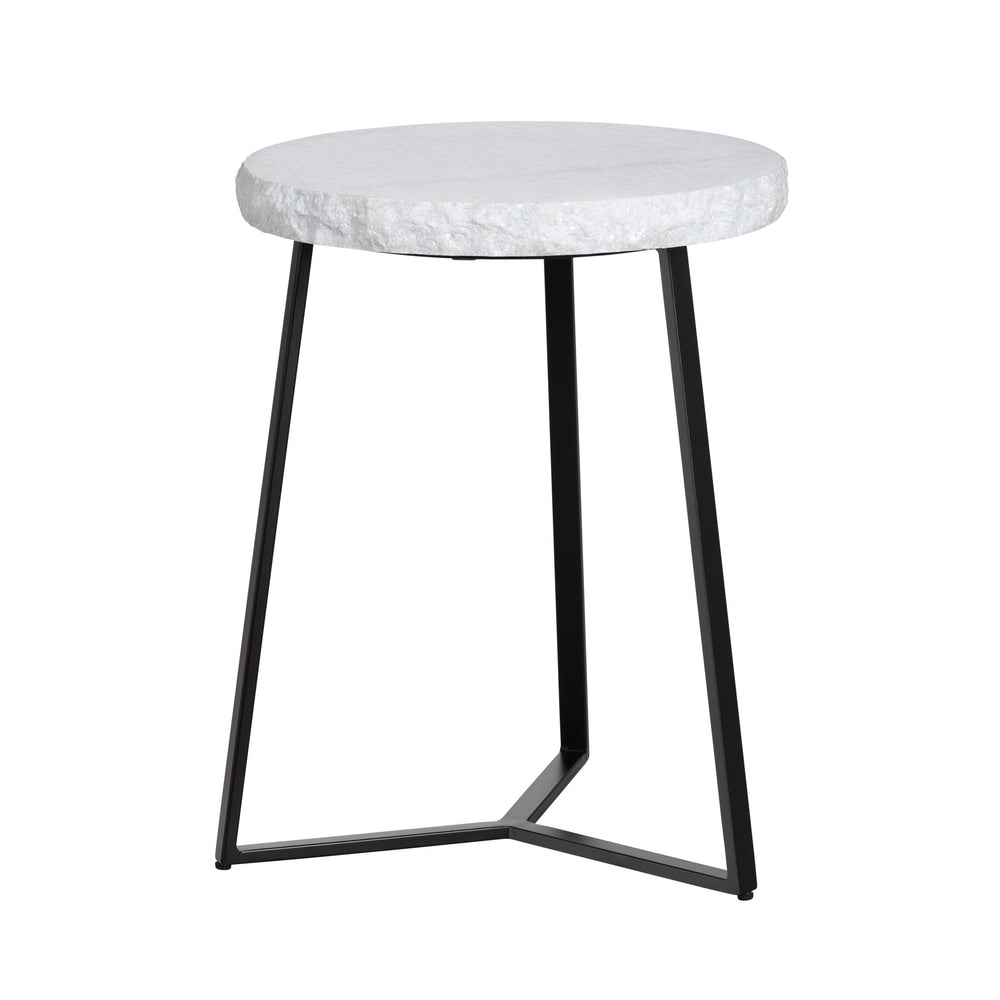 Crestview Collection Contemporary Round Marble Accent Table - Modern Industrial Design For Stylish Living Room Decor Black Marble Cvfnr4810