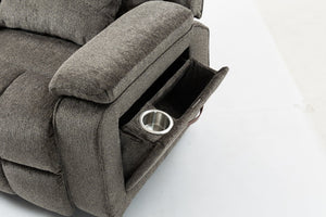 English Elm Oversized Power Lift Recliner Chair with Massage Heating and Usb Charging for Living Room Dark Grey W547S00073