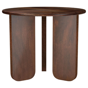 English Elm Columbo Brown Round End Table - Rustic Charm Meets Modern Design For Versatile Living Room Decor B062P375425