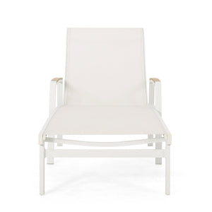 English Elm Christopher Knight Home® - OXTON Chaise Lounge with Breathable Nylon Mesh, Ergonomic Recline and Sleek Low-Profile Design for Comfort White 62753.00WWHIMP2
