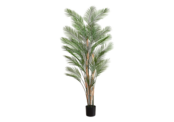English Elm Artificial Monstera Tree 83" Tall Realistic Floor Plant with 78 Lush Leaves in Black Pot, No Maintenance Green 87 L x 9 W x 9 H B2710P287116