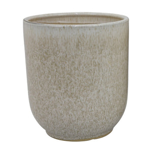 English Elm Lyna Glossy Ceramic Planter Set Speckled Glaze Rounded Form for Indoor Shelves B056P416945