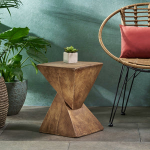 English Elm Christopher Knight Home® - TESS Modern Side Table with Sculptural Hourglass Design, Hand-Finished Accent for Indoor/Patio Spaces Natural N770P341402N