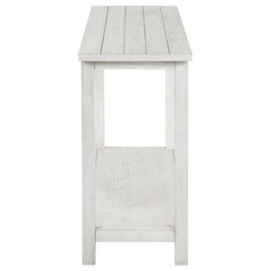 English Elm Castleton Distressed White Pine Console Table with Open Shelf for Entryway Hallway B062P451671