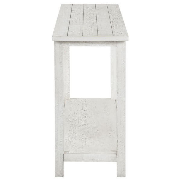 English Elm Castleton Distressed White Pine Console Table with Open Shelf for Entryway Hallway B062P451671