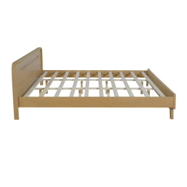 English Elm Christopher Knight Home® - Pine Solid Wood King Size Bed Frame – Rustic Yellow Charm, No Box Spring Required, Sturdy Support N770P291026N_N770P291027N