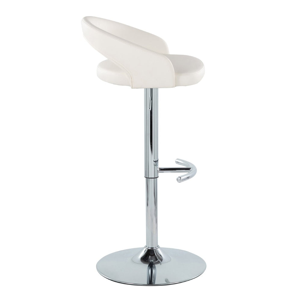 English Elm Adjustable Swivel Barstools in Chrome and Faux Leather Set of 3 for Kitchen Island B202S02048