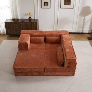 English Elm Compression Modular Sofa Bed – Cozy, Versatile 3-Seater With Ottoman, Soft Fleece, No Assembly Needed! W3723S00022