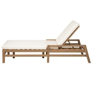 English Elm Trexm Acacia Wood Outdoor Recliner Lounge Chair with Cushions Five Position Patio Light Teak N715P404843D