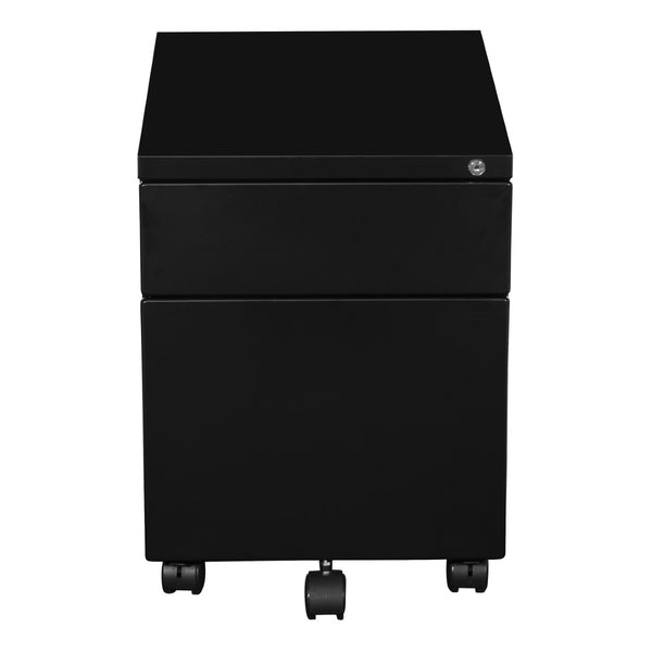 OSP Home Furnishings 22" Mobile Steel File Pedestal with Locking Drawers for Office or Standing Desk Use Black PM22BF-B