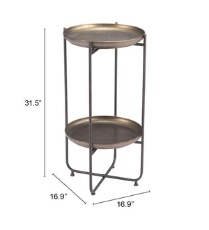 Bronson Accent Table Bronze 109597 Zuo Modern