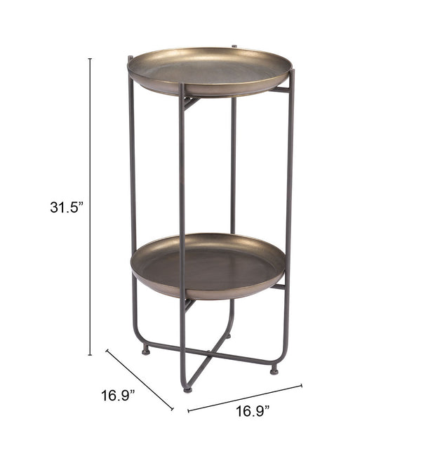 Bronson Accent Table Bronze 109597 Zuo Modern