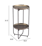 Bronson Accent Table Bronze 109597 Zuo Modern