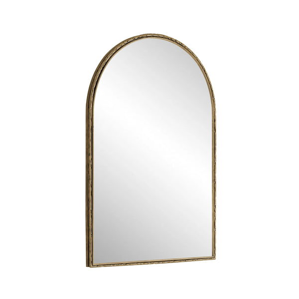 English Elm Arched Decorative Wall Mirror for Bathroom Vanity and Entryway — Elegant Arch Design for Living Room Bedroom Gold W757P251826