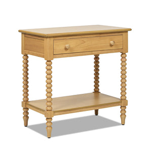 English Elm Jennifer Taylor Home - Easton 28" Modern Farmhouse Turned Side Table with Drawer & Shelf, Solid Rubberwood, Eco Chic Design B2719P238528