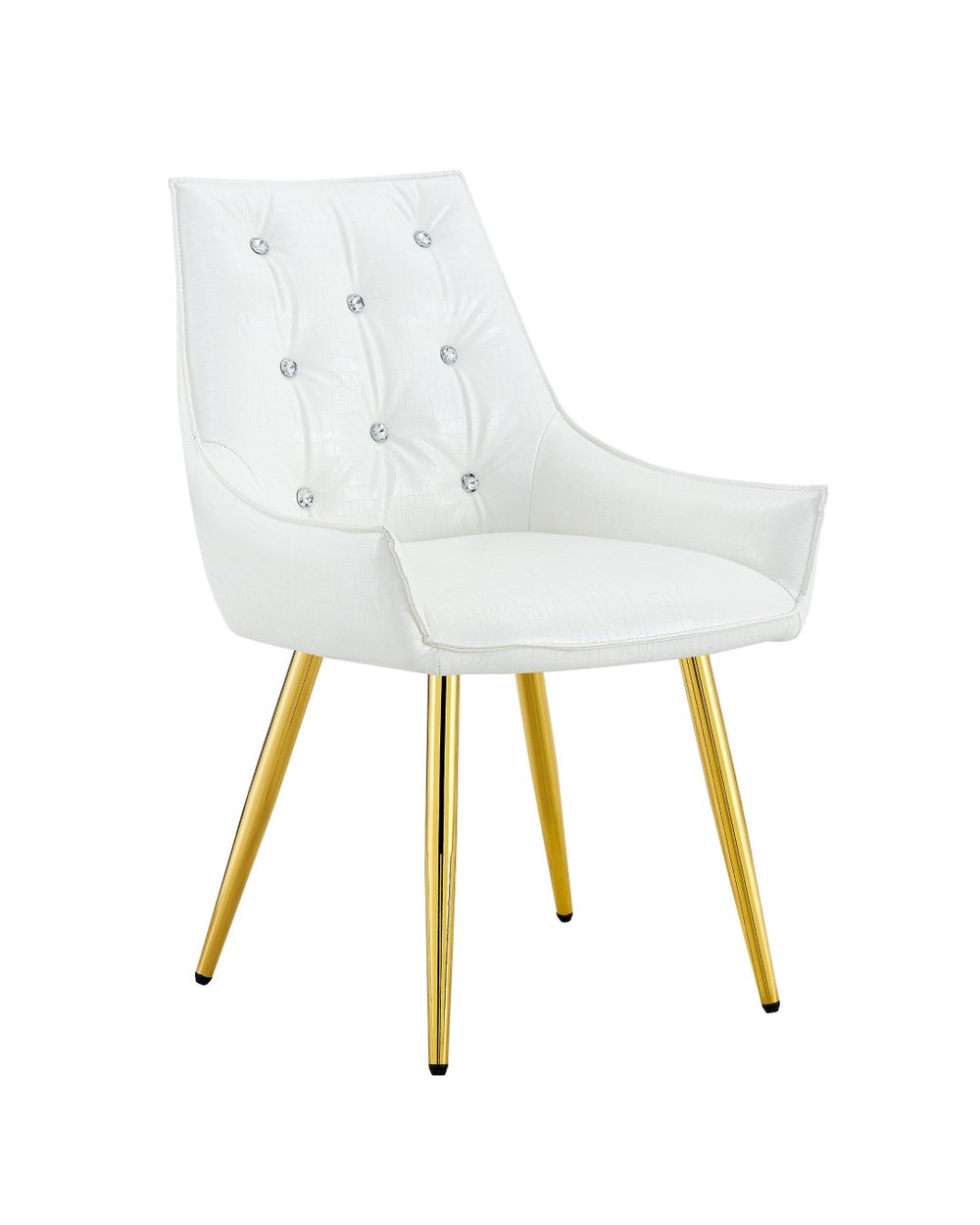 English Elm Crocodile Textured Pu Leather Accent Chair Diamond Tufted with Chrome Metal Legs W3493P456362