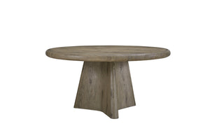 English Elm Round English Knotty Oak Round Table with Sculpted Pedestal, Solid Wood Veneer, Light Oak Finish B2699S00104