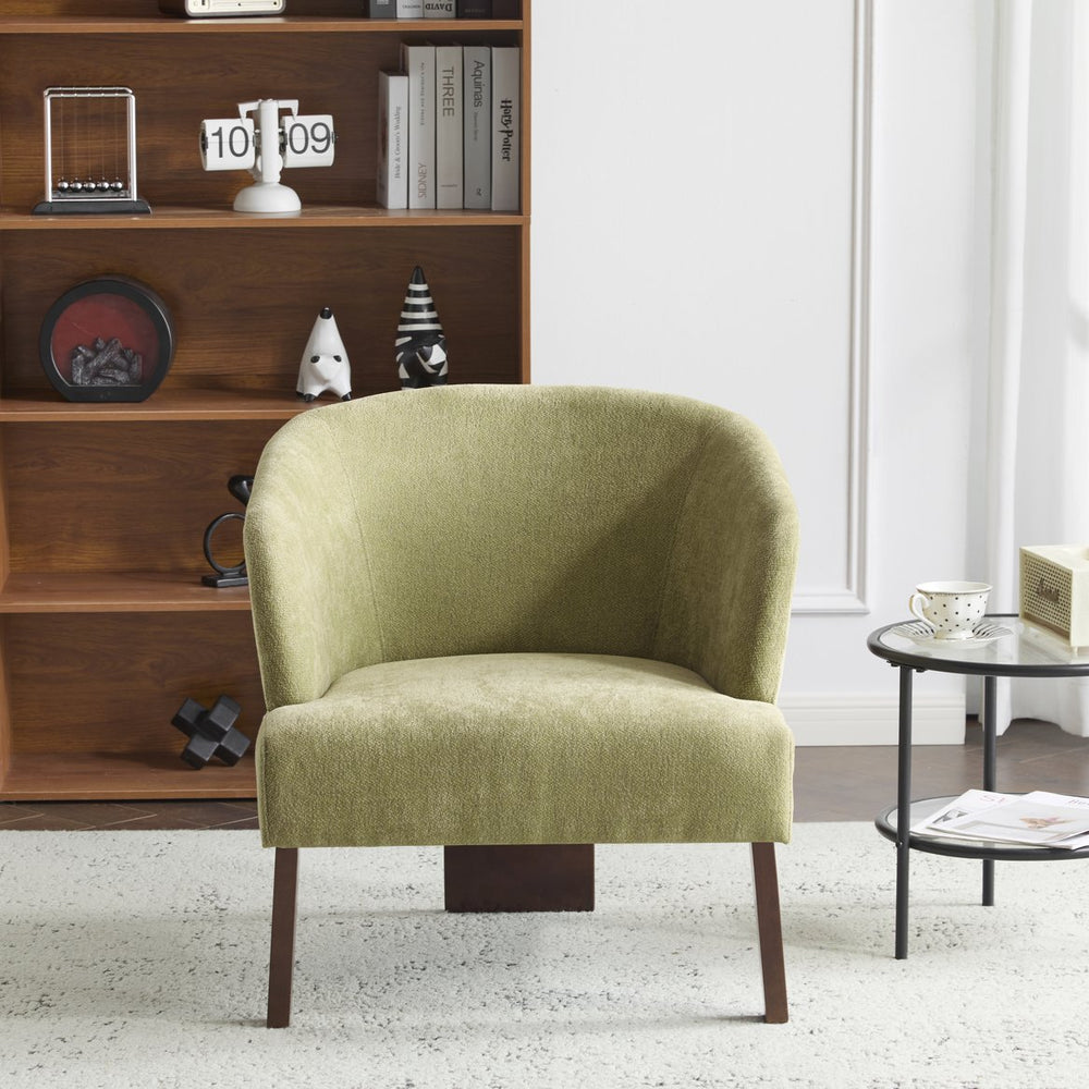 English Elm Christopher Knight Home® - Modern Accent Chair with Curved Round Back and Wooden Legs — Mid-Century Comfort, Compact & Durable Green N767P266888G