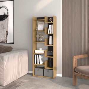English Elm FM Perry Melamine Bookcase White with Open Shelves, Vertical Storage Organizer for Books, Decor and Small Spaces 63.8"H B128P283292