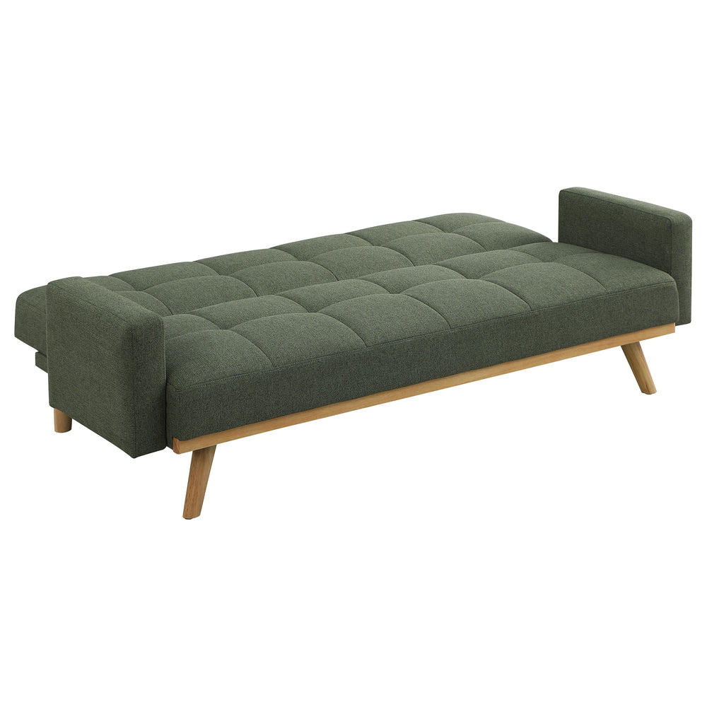 English Elm Declan Sage Green Tufted Convertible Sofa Bed with Track Arms, Modular Cozy Upholstery & Wood Frame B062P358309