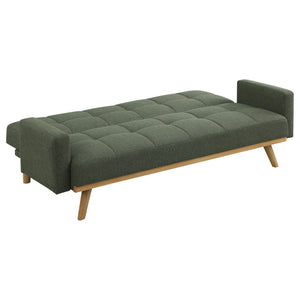 English Elm Declan Sage Green Tufted Convertible Sofa Bed with Track Arms, Modular Cozy Upholstery & Wood Frame B062P358309