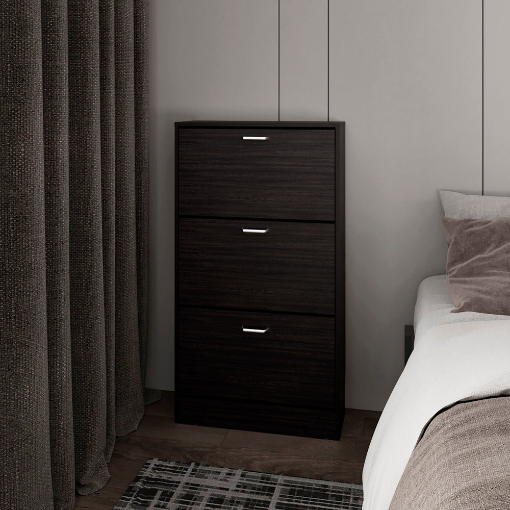 English Elm Hesston Vertical Shoe Rack Organizer for Entryway Black – 3-Tier Space-Saving Ventilated Storage B092P306240