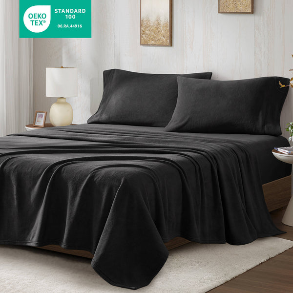 JLA Home True North by Sleep Philosophy - Sheet Micro Fleece Sheet Set – Ultra-Soft, OEKO-TEX Certified, Warm Yet Breathable, Anti-Pill Luxury (Queen) TN20-0465