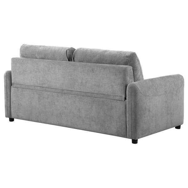 English Elm Welker Grey Upholstered Sleeper Sofa with Memory Foam Queen Mattress, Modern Convertible Sofa for Guests, Family Rooms B062P375528