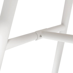 English Elm Jennifer Taylor Home - Maiden 71" 6-Seater Teak & Aluminum Patio Dining Table with Weatherproof Teak Top, White Frame B2719P245997