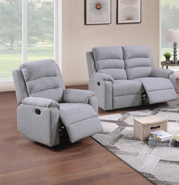 English Elm Modern Burlap Textured 2 Piece Reclining Loveseat and Chair Set for Living Rooms B011S02381