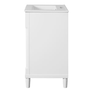 English Elm 24" Bathroom Vanity with Integrated Ceramic Sink and Adjustable Shelf, Vintage Hardware, Space-Saving Design White N710P277711K