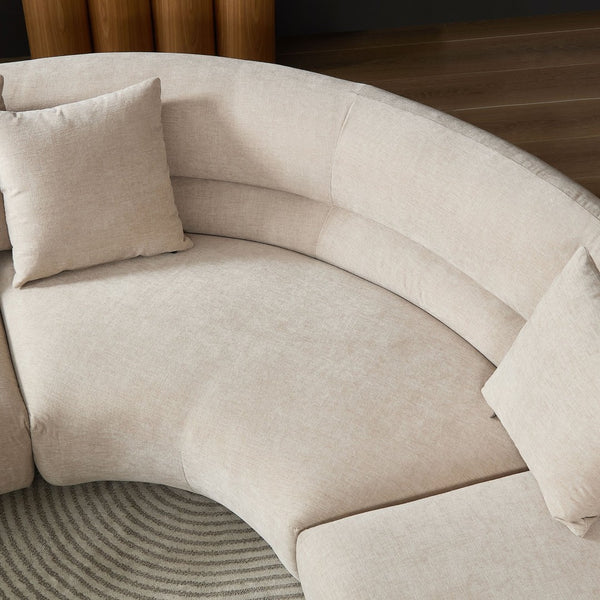 English Elm Modular Cloud Sectional Three Piece Curved Sofa with Polyester Upholstery for Living Room W2582S00202