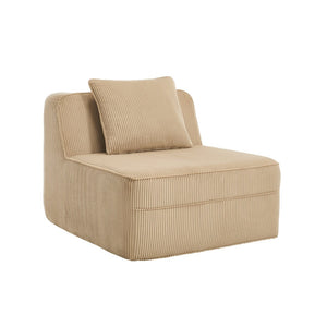 English Elm Martha Armless Corduroy Sofa Deep Seat Lounge Design with Cloud Comfort Pillows Camel W3041P353166