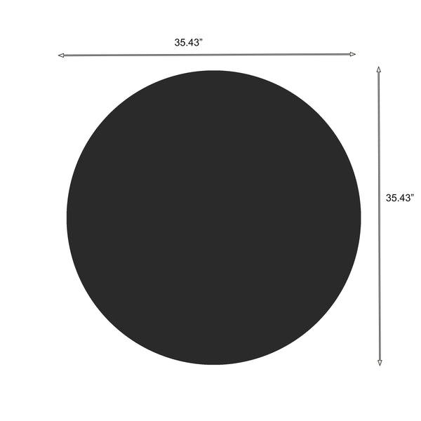 English Elm Black Tempered Glass Table Top - 35.4 Inch Round, 3/8 Inch Thick, Modern Style For Dining & Diy W1718P352106