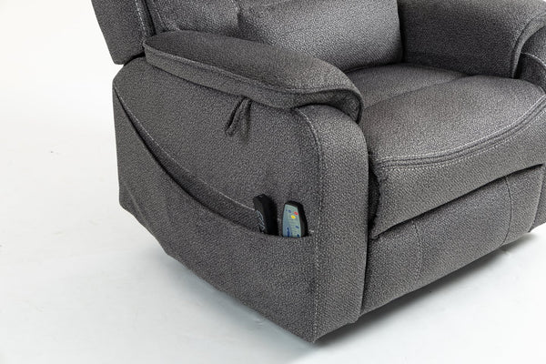 English Elm Lounge Electric Lift Chair With 180° Recline, Massage, Heating, Storage & Wireless Charging Options W547S00058