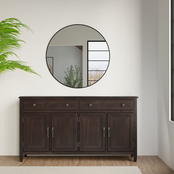 English Elm Connaught Solid Wood Sideboard with Raised Panel Doors and Bronze Hardware for Dining B136P436050
