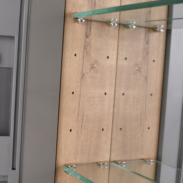 English Elm 20'' Wall Mounted Bathroom Medicine Cabinet with Mirror Adjustable Shelves Plywood W999P470282