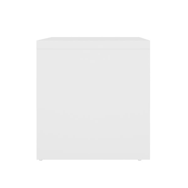 English Elm Duncan 70" TV Stand with Hidden Storage and Cable Management, Handle-Free Drawers, Easy Assembly White B365S00126