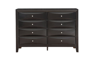 English Elm Marilla Modern 5-Drawer Chest with Dovetail Drawers, Wood Veneer Durability & Nickel Hardware Finish Black 43 L x 61 W x 19 H B078112176