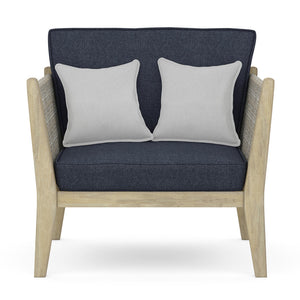 English Elm Cayman Outdoor Conversation Chair Slate Grey — Handcrafted Acacia & Rope, Water-Resistant Cushions, Modern Comfort B136P159362