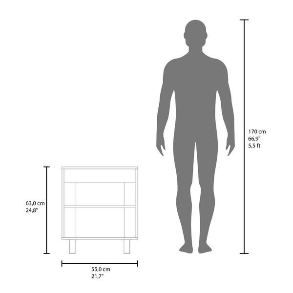 English Elm Under Sink Storage Cabinet with 2 Doors and Shelves — Sleek Oak & Black Wengue Finish for Bathrooms Natural+Black 27.56 L x 25.59 W x 5.12 H B097P395898