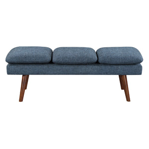 OSP Home Furnishings Amanda 54" Mid-Century Bench Navy