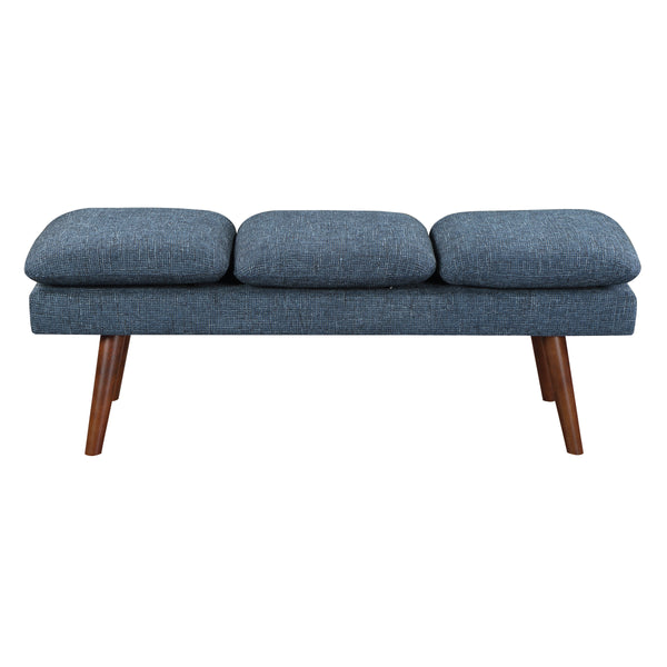 OSP Home Furnishings Amanda 54" Mid-Century Bench Navy
