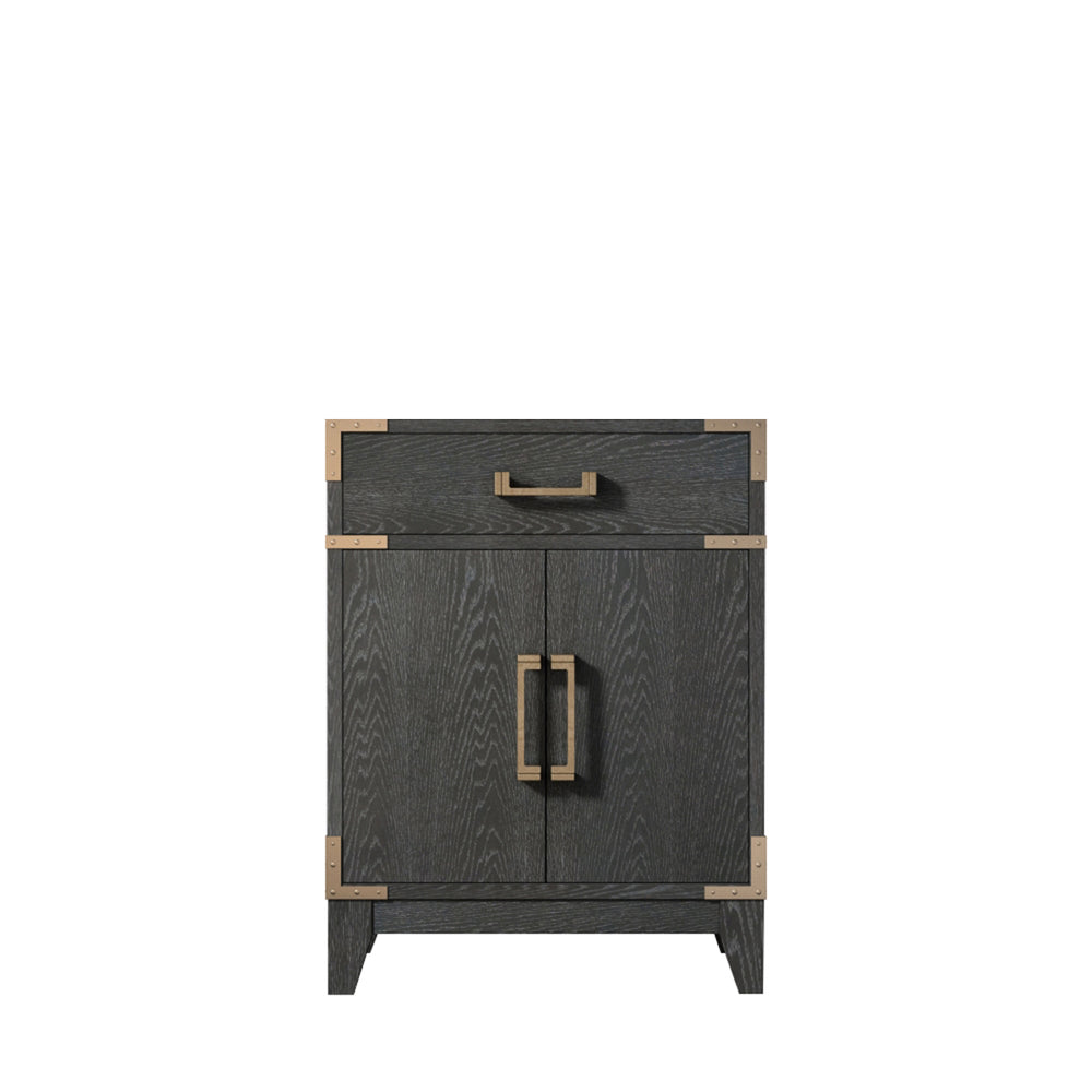English Elm Black Oak Single Bath Vanity - 24" W X 18" D, Fully Assembled, Soft-Close Doors, Space-Saving Design B2731P260890