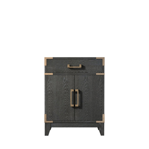 English Elm Black Oak Single Bath Vanity - 24" W X 18" D, Fully Assembled, Soft-Close Doors, Space-Saving Design B2731P260890