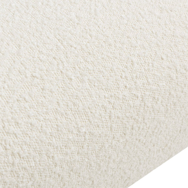 English Elm Jennifer Taylor Home - Nimbus 27.5" Curved Accent Chair Ivory Bouclé — Cozy Faux Sheepskin Upholstery, Tapered Wood Legs B2719P238256